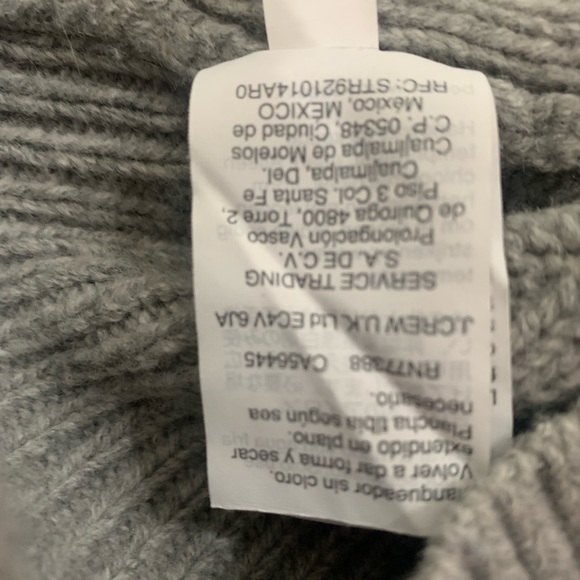 J. Crew Pullover Sweater Merino Wool Blend in Grey and Navy Blue size Large - Picture 10 of 12